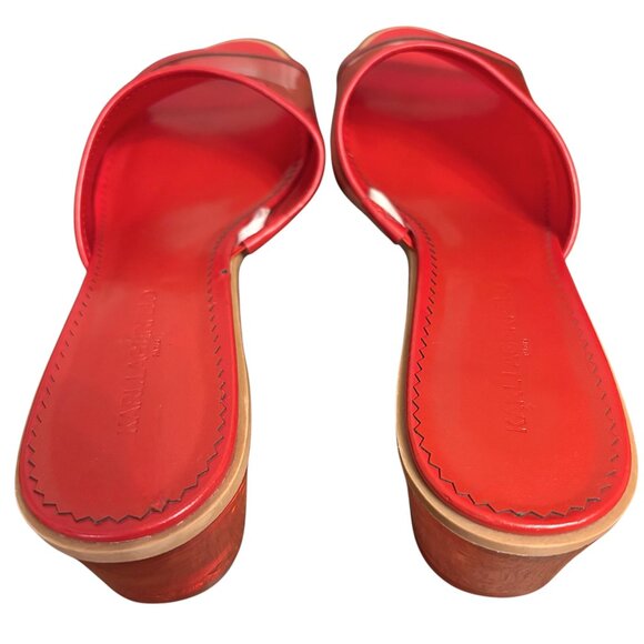 Karl Lagerfeld 'Faina' Transparent Red Slip-On Block Heel Sandal - Picture 4 of 6